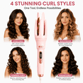 thumbnail image 5 of LEFINEE Automatic Hair Curler, Rotating Curling Iron with 4 Heat Settings, Negative Ion Technology, Dual Voltage Travel Hair Curler, Pink, 5 of 8