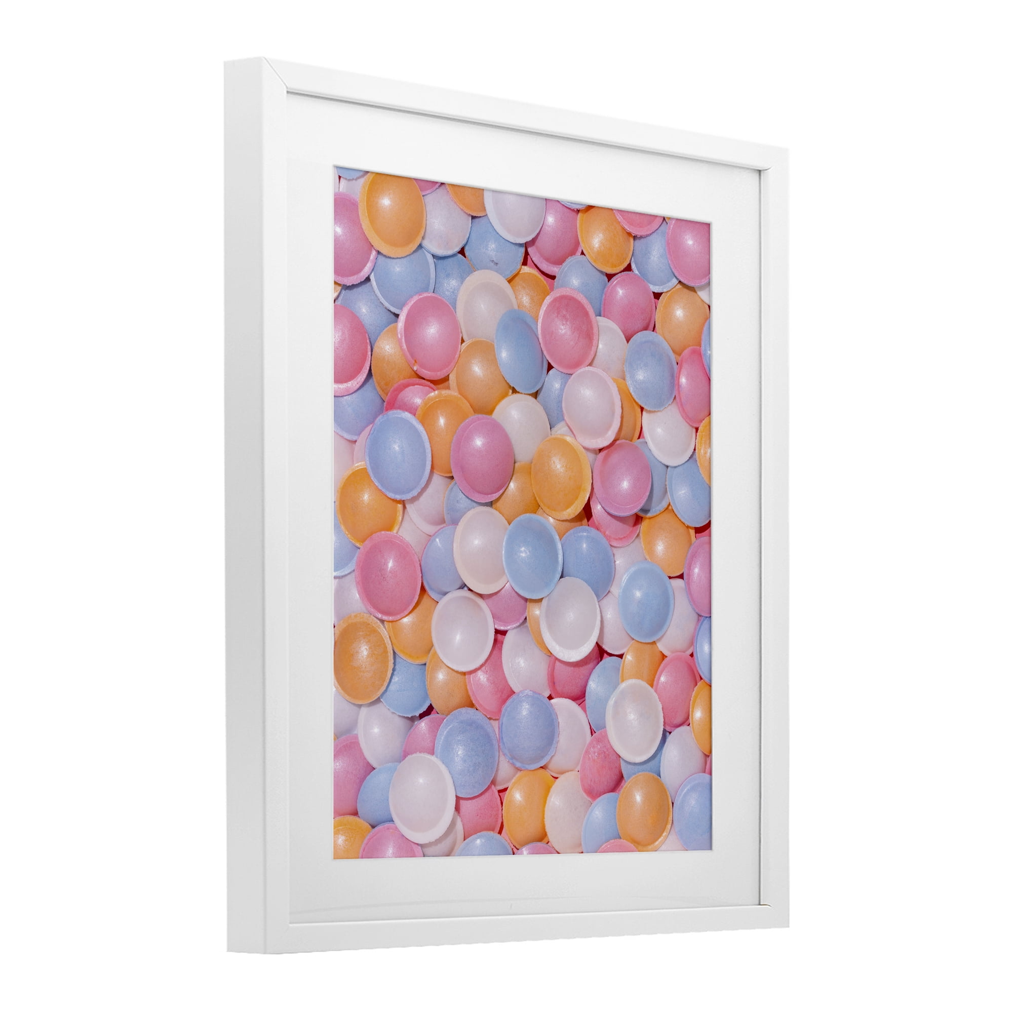 Stupell Industries Retro Pastel Candies White Framed Print Under Glass, design by LISH Creative