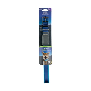 Nite Ize NIT-NDCRL-03-R3 2020N NiteDog Rechargeable LED Collar, Blue LED - Large