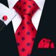 thumbnail image 2 of Corbata Barry.Wang de Seda Roja con Lunares 150 cm Juego, 2 of 9