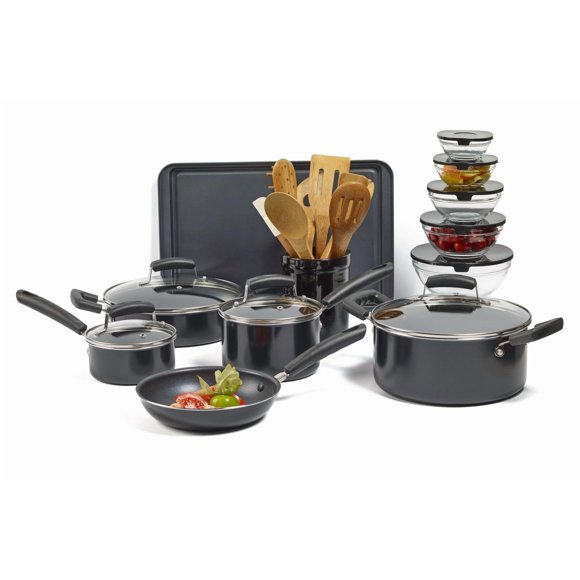 Basic Essentials 25Pc Ensemble d’ustensiles de cuisson en aluminium