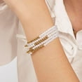 thumbnail image 4 of Gold Beaded Bracelets for Women, 18K Gold Plated Stackable Stretch Bead Ball bracelet Set Jewelry Gifts for Women Teen Girls, 4 of 5