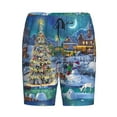 thumbnail image 4 of Easygdp Christmas Tree Men's Short Pajama Pants, Sleep Shorts, Household Pants, Casual Pants with Pockets - Large, 4 of 9