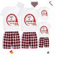 thumbnail image 1 of Pijamas familiares navideños a juego, muñeco de nieve, Let It Snow, conjunto de Pijamas cortos, 2023, 1 of 3