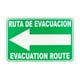 thumbnail image 1 of Señalamiento de Seguridad, Ruta de Evacuación Izquierda, 20x30 cm, Español - Inglés., 1 of 3