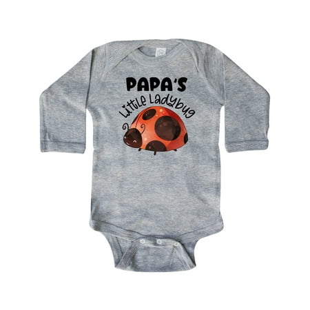

Inktastic Papa s Little Ladybug Gift Baby Boy or Baby Girl Long Sleeve Bodysuit