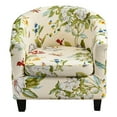 thumbnail image 4 of (Set of 2) Stretch Club Chair Slipcover with Cushion Cover, Printed Armchair Covers Tub Chair Slipcover, Yellow, 4 of 8