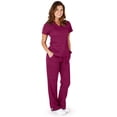 thumbnail image 2 of Ultrasoft Scrubs Womens Premium Junior Fit Adult Female Scrub Sets Burgundy L, 2 of 3