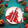 thumbnail image 5 of Bolsa para vajilla navideña, 12 piezas, porta cubiertos con forma de árbol de Navidad, bolsa para cubiertos con adornos navideños, porta cubiertos navideños, para decoración navideña, 5 of 5