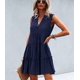 thumbnail image 3 of Vestidos casuales de verano para mujer, lindo vestido de playa sin mangas con cuello en V, mini vestido holgado, vestido corto plisado y fluido, XL, 3 of 5