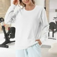 thumbnail image 4 of FRSASU Nursing Sweatshirt Long Sleeve Round Neck Breastfeeding Shirts Zipper Maternity Pumping Tops Pregnancy Cotton Pullover White, 4 of 9