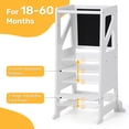 thumbnail image 6 of Toddler Kitchen Step Stool, Learning Standing Tower with Blackboard Adjustable Wooden Kitchen Stool Helper for Kids, 1-5 Year Old Boy Girl Gifts, 6 of 7