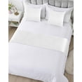 thumbnail image 5 of Xipuska Lavender Leaf Bed Runners for Twin Size Bed, Decorative Bed Throws for Foot of Bed, Garden Flora Illustrations Watercolor White Bed Runner Sofa Throw Bedding Scarf Slipcover for Bedroom, 5 of 6