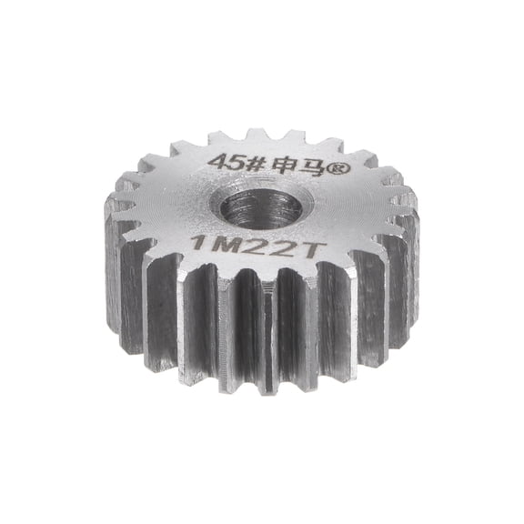 Uxcell Durable Straight Spur Gear 0.24 inch Inner Aperture 22T 1 Module 45# Steel Motor Gear