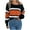 Orange, variant on WREESH Fashion Pullover Off Shoulder Sweater Women's Casual Contrast Striped Lantern Sleeves Off Shoulder Pullover Sweater Top Sweater Gray