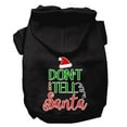 thumbnail image 3 of Christmas Pet Dog  Cat Hoodie Screen Printed, "Don't Tell Santa", 3 of 10