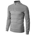 thumbnail image 3 of H2H Mens Casual Slim Fit Pullover Sweaters Long Sleeve Knitted Fabric Tops 1/4 Quarter Neck Style (CMOSWL057), 3 of 6