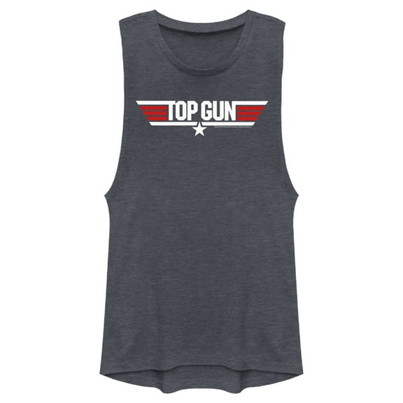 Junior's Top Gun Logo  Festival Muscle Graphic T-Shirt