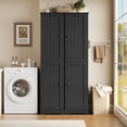 thumbnail image 3 of Hiphuta 71" Tall Narrow Bathroom Storage Cabinet, Slim Bathroom Storage Tower with Adjustable Shelves & Door Shelves, Narrow Cabinet with Doors for Small Spaces, Black, 3 of 7