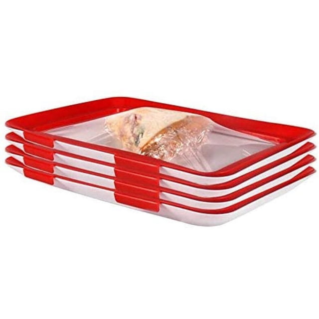 Food Tray Zero Waste Food Storage Containers Flat Reusable Freezer Food Preservation Tray Space Food Savers