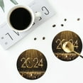 thumbnail image 5 of Bingfone Vintage 2024 Happy New Year Leather Drinks Coasters With Set Of 6,Suitable For Home Kitchen,Coffee Cup Coasters Home Gift, 5 of 9