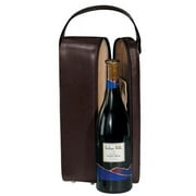 Royce Leather 621-BURGUNDY-6 Suede Lined Single Wine Carrying Case - Burgundy