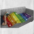 thumbnail image 6 of Pride Soft Flannel Fleece Throw Blanket, Horizontal Striped Flag Design with Gay Parade Colors and Little Hearts Dots, Cozy Plush for Indoor and Outdoor Use, 70" x 90", Multicolor, by Ambesonne, 6 of 6