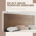 thumbnail image 4 of VanAcc Full Size Solid Wood Bed Frame with 48.6" Headboard, Mid-Century Platform Bed Frame, Dark Brown, 4 of 7