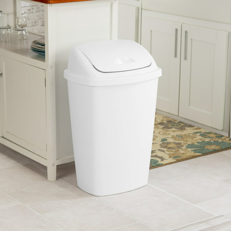 Sterilite 13 Gal Swing Top Lidded Wastebasket Kitchen Trash Can, White (4  Pack), 1 Piece - Fry's Food Stores