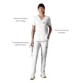 thumbnail image 4 of Siena 5-Pocket Women's Scrub Top, Comfort Fit, Moisture-Wicking Stretch Healthcare Uniform - White - XL, 4 of 6