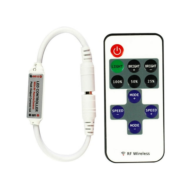 EeaseMX Controlador LED para tiras de luces Controlador inalámbrico RF Controlador inteligente con control remoto para tira de luz LED RGB Controlador LED RGB Atenuador
