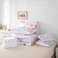 thumbnail image 6 of jejeloiu Pink Kawaii Axolotl 7-Piece Bedding Comforter Set,Boho Cartoon Rainbow King Bedding Sets,Cute Loves Stars Bed Sheets For Girls Teens,Super Cozy Room Decor Reversible, 6 of 8