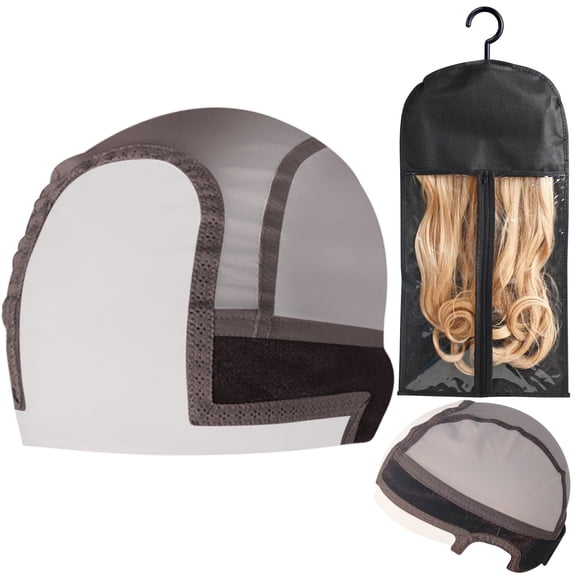 GROBRO7 4*5 inch Wig Caps for Women Non Slip Lace Velvet Mesh Breathable Fixed Wig,2PCS