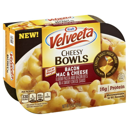 Kraft Heinz Velveeta Dinner Macaroni & Cheese Bacon Bowl 9oz (PACK OF (Best Baked Mac And Cheese With Velveeta)