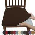 thumbnail image 1 of Nvzi Fundas de asiento impermeables para comedor, fundas protectoras de asiento de silla elásticas, extraíbles y lavables, fundas de asiento de silla de cocina (4 piezas, marrón oscuro), 1 of 3