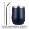 thumbnail image 6 of Wine Tumbler, 12oz Insulated Wine Tumbler with Lid and Straw, Double Wall Vacuum Stainless Steel for Cold & Hot DrinksNavy, 6 of 9