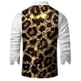 thumbnail image 5 of Telankuip Men's Formal Leopard Suit Vests Fit for Business or Casual Dress Slim Fit V-Neck Vest Tops Carnival Festival Glitter Sequin Printed Single Waistcoat Gold L, 5 of 5