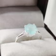 thumbnail image 2 of Aqua Chalcedony Ring, 925 Sterling Silver, Women Ring, Natural Chalcedony, March Birthstone, Christmas, Thanksgiving, Tiny Dainty Ring, CZ Ring, Handmade, Statement Jewelry, Wedding, Anniversary Gift, 2 of 8