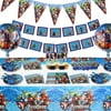 Sets of 105 Pcs Avengers Birthday Party Supplies for 10 Guests Decorations With Superhero Favors for Kids Like 3rd 4th 5th 7th 8th and Boys Include Plates Napkins Goodie Bags Table Cover Balloons Supe