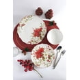 thumbnail image 4 of 222 Fifth Winter Harmony 12-Piece Porcelain Dinnerware Set for 4, White/Red Dish Set, 4 of 14