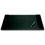 Dacasso  Black Leather Desk Pad with Side Rails - Black - 22 in. x 14 in.
