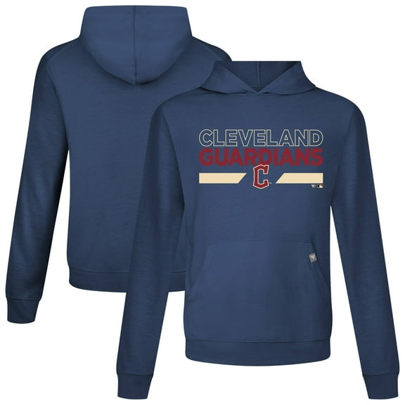 Men's Levelwear Navy Cleveland Guardians City Connect Relay No Hitter Pullover Hoodie
