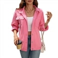 thumbnail image 2 of Chaqueta Vaquera Informal de Larga con Solapa y Botones para Mujer, Estilo Boyfriend, Holgada, A . Rosa L, 2 of 10