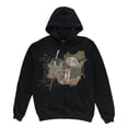 thumbnail image 3 of 10 Deep Washinosenshi Hoodie Mens Active Hoodies Size S, Color: Black/Multicolored, 3 of 3