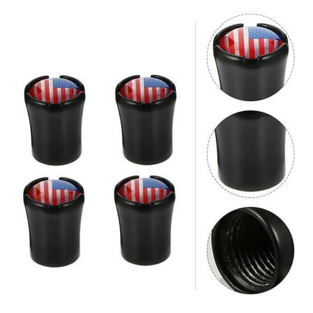 LABSERRON Auto Tire Air Valve Caps Black 4Pcs 0.6In 0.4In Universal