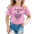 thumbnail image 3 of Girls Shirts Size 14-16 Printed Round Neck Short Sleeve Cotton Tee Tops Baggy Back To School Shirt for Girls Dressy Casual Summer Tops, 3 of 5