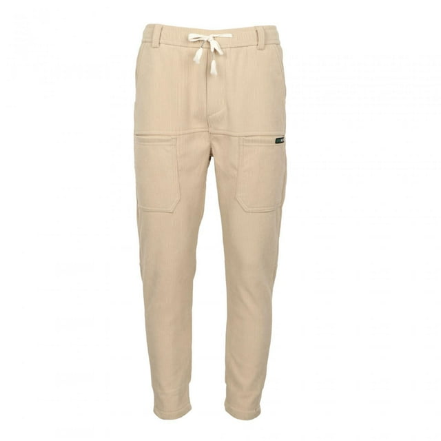 Pantalones cálidos de invierno para hombre, jogging, corte recto, holgados, con bolsillos beis 33