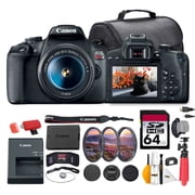 Canon EOS Rebel T7 DSLR Camera with 18-55mm Lens, 64GB Card & Bag Bundle (International Model)