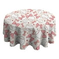 thumbnail image 4 of Pink Baseballs with Bows Pattern Round Tablecloth 60"x60",Wrinkle Wipeable Table Cloth for Kitchen Dining Room Picnic Patio Party, 4 of 6