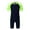 Navy Blue&Fluorescen, variant on Kids Boys Girls One Piece Shorty Wetsuit Rash Guard Surfing Diving Suit UV Sun Protection Swimsuit Purple&Black 10